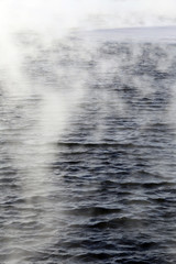 steam over water