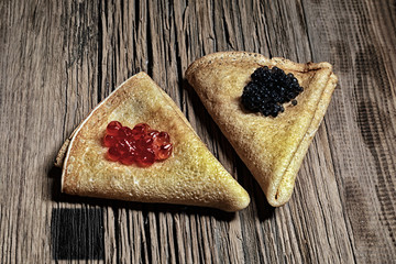 pancakes with caviar