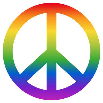 Friedenszeichen, Regenbogenfarben, Vektor, freigestellt