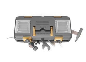 Box with tools top view
