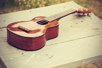 Ukulele processed in vintage  style