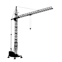 Silhouette construction crane
