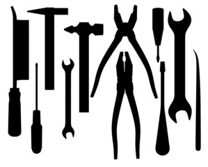 Silhouettes of tools