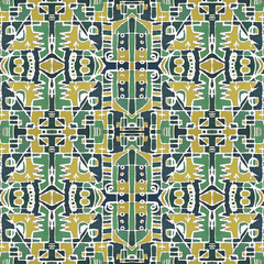 Colorful Tribal Geometric Seamless Pattern