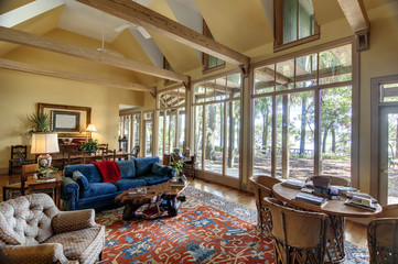 spacious home interior with windows