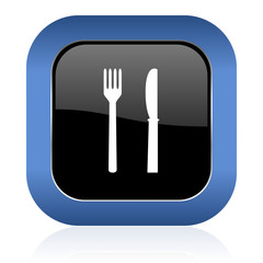 eat square glossy icon restaurant sign