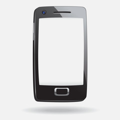Realistically cartoon style Smart Phone With Blank Screen