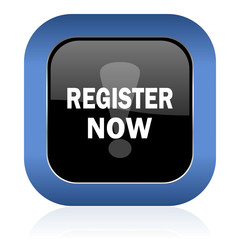 register now square glossy icon