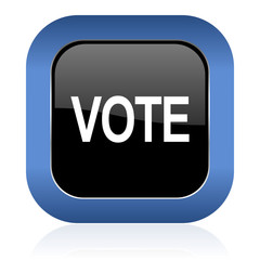 vote square glossy icon