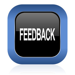 feedback square glossy icon