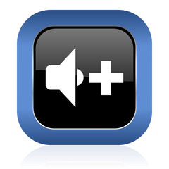 speaker volume square glossy icon music sign