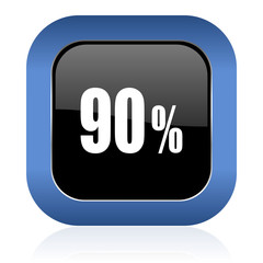 90 percent square glossy icon sale sign