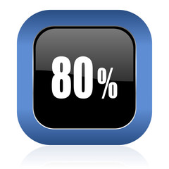 80 percent square glossy icon sale sign