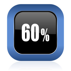 60 percent square glossy icon sale sign