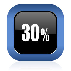 30 percent square glossy icon sale sign