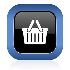 cart square glossy icon shopping cart symbol