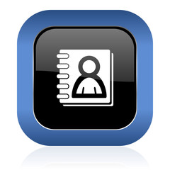 address book square glossy icon