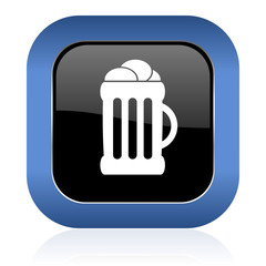 beer square glossy icon mug sign