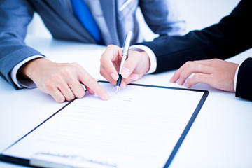 Business people discussing the charts and graphs showing the res