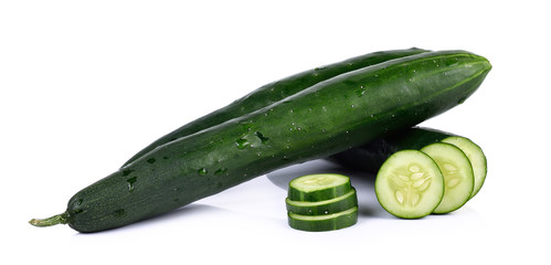 fresh cucumbers isolated on white background