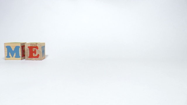 Wooden cubes. Star of the planet. Mercurius