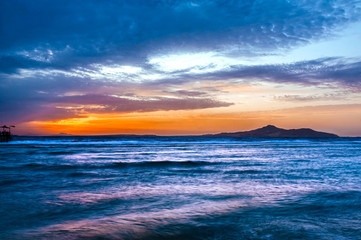Fototapeta premium sea sunset. Sunset over sea.