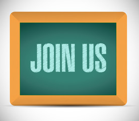 join us board sign concept illustration design