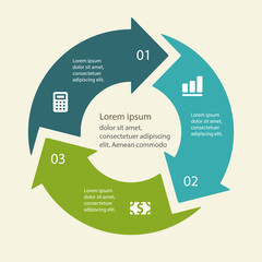 Circular infographics template for cycling diagram, graph, prese