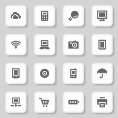 Cloud computing web icons set