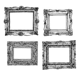 Set of hand drawn picture frames