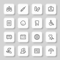 Medicine web icons set
