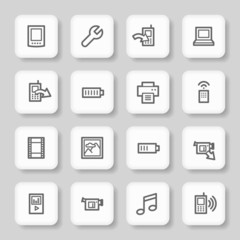 Mobile content web icons set