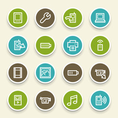 Mobile content web icons set