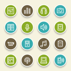 Media Web Icons Set