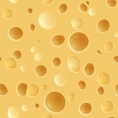 Seamless yellow cheese with holes texture background