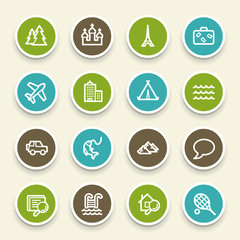 Travel web icons set