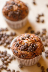chocolate muffins with coffee