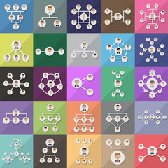 Flat Icons Connection Set: Vector Illustration, Graphic Design