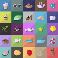 Flat Icons Set: Vector Illustration, Graphic Design
