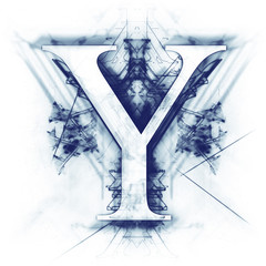 Blue Abstract Letter Y