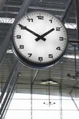 Clock at an airport