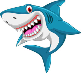 Fototapeta premium zły kreskówka rekin