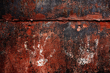 old rusty metal background with cracked paint