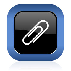 paperclip square glossy icon