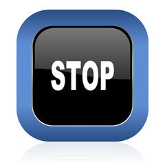 stop square glossy icon