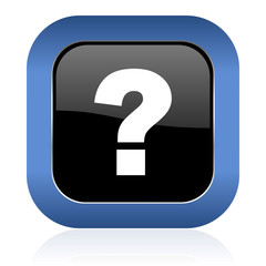 question mark square glossy icon ask sign