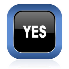 yes square glossy icon