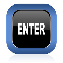 enter square glossy icon