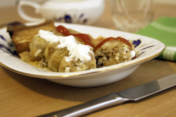 Stuffed cabbage with meat and rice