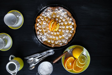 Gourmet citrus  tart with lemon kurd